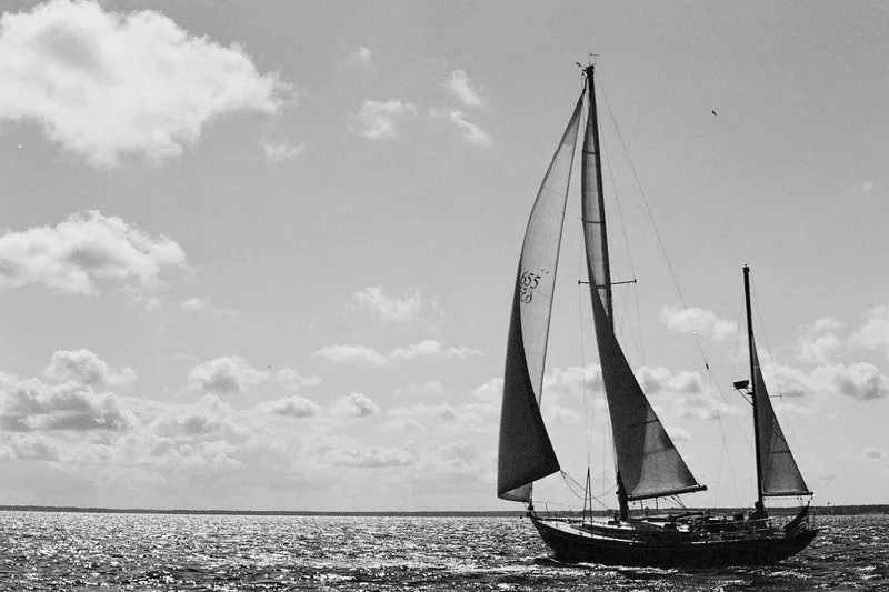 Slide: The Image of 1972 Cheoy Lee Offshore 47 Yawl sailing on a sunny day with clouds. - 5