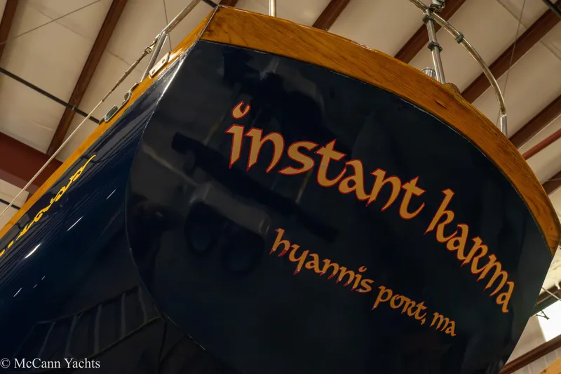 Slide: The Image of 1972 Cheoy Lee Offshore 47 Yawl named "Instant Karma" in Hyannis Port, MA. - 8