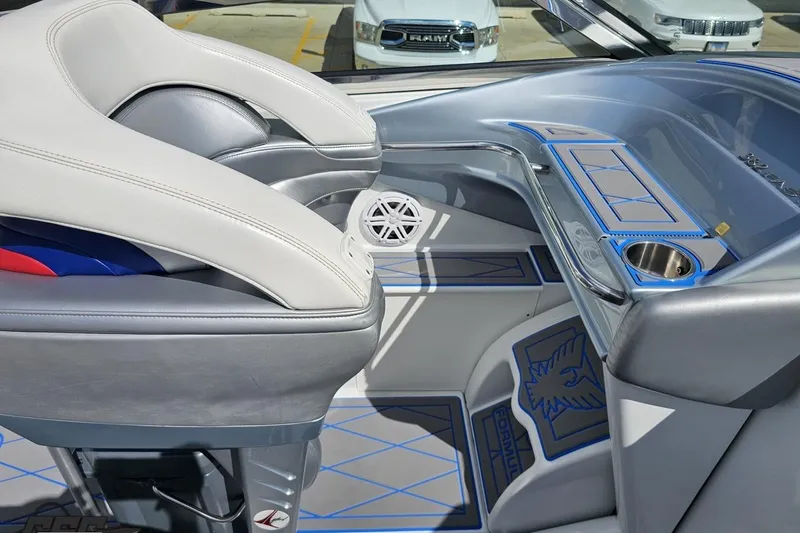 Slide: The Image of Interior of a 2012 Formula 382 FASTech boat with sleek seating and modern design. - 40