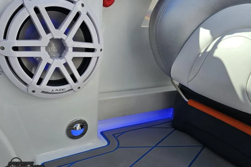 Slide: The Image of Interior of 2012 Formula 382 FASTech with JL Audio speaker and blue LED lighting. - 51