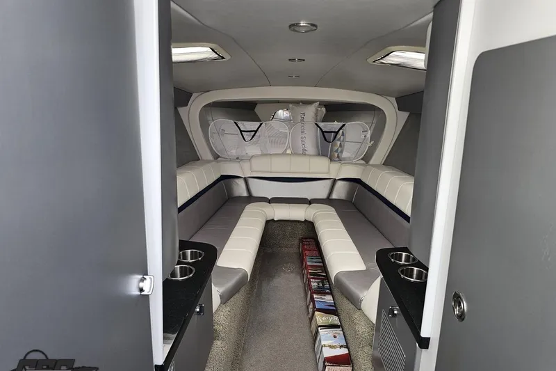 Slide: The Image of Interior of 2012 Formula 382 FASTech boat, featuring luxurious seating and modern design. - 55