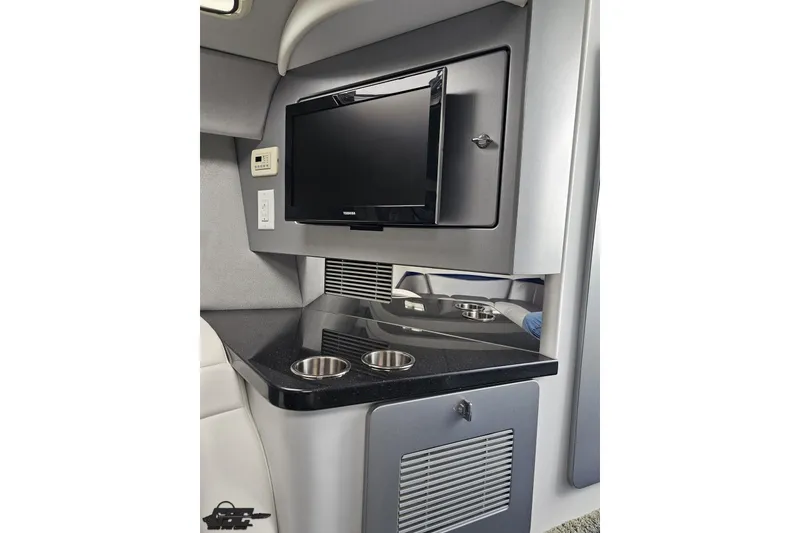 Slide: The Image of Interior of 2012 Formula 382 FASTech with TV and sleek countertop design. - 64