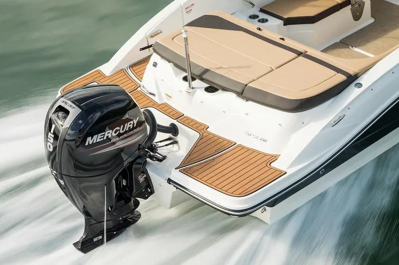 Slide: The Image of 2019 Sea Ray SPX 210 OB with Mercury outboard motor on water. - 35