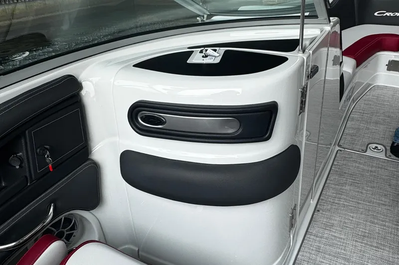 Slide: The Image of 2026 Crownline 298 SS boat interior with sleek design and modern features. - 8