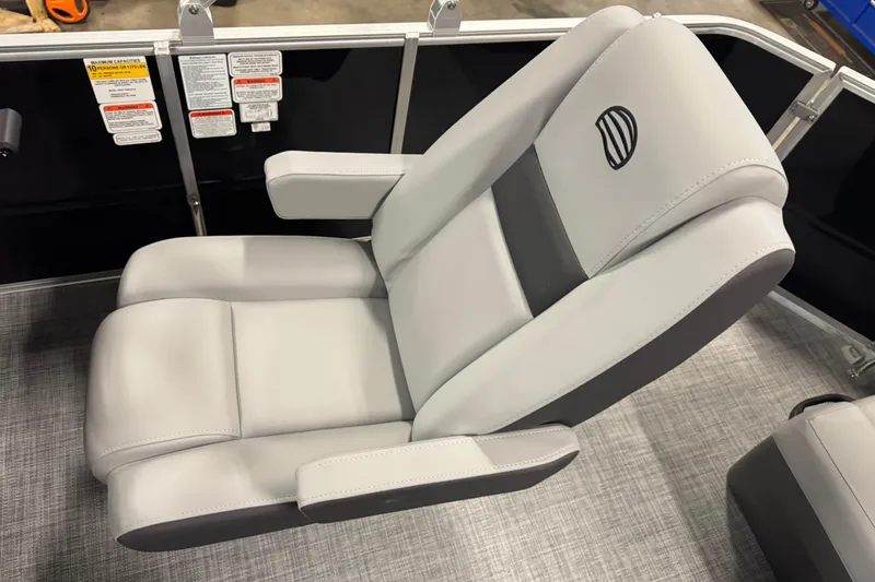 Slide: The Image of Luxurious seating on 2026 Sun Tracker Party Barge 20 DLX pontoon boat. - 11