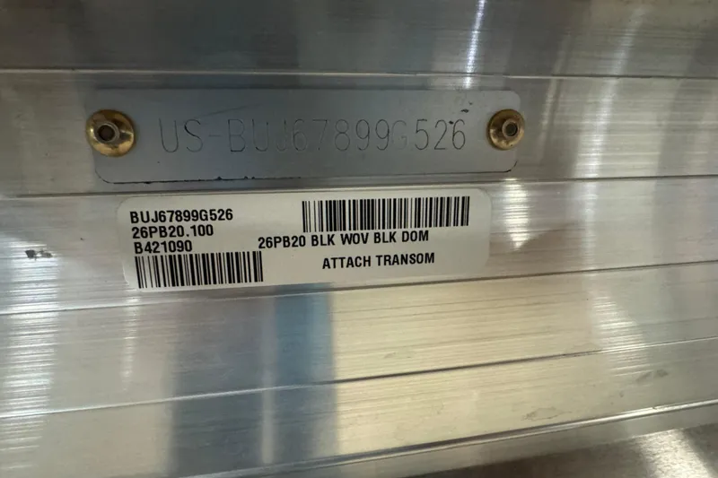 Slide: The Image of Hull identification number on 2026 Sun Tracker Party Barge 20 DLX boat. - 6