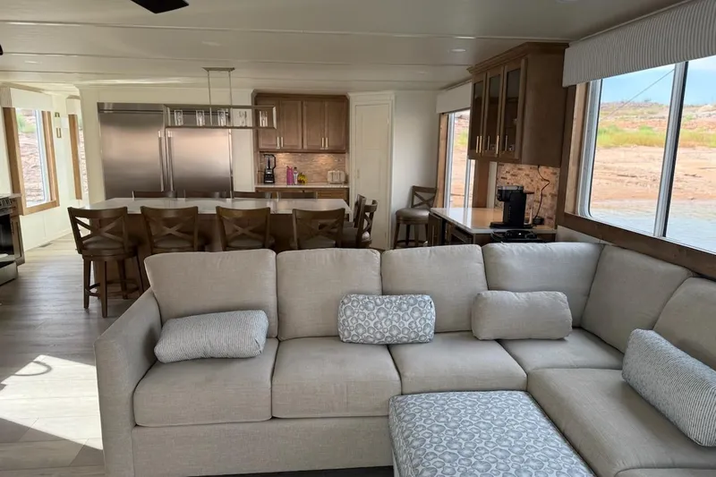 Slide: The Image of Modern houseboat interior with a spacious kitchen and cozy living area, Sumerset 2025 model. - 32