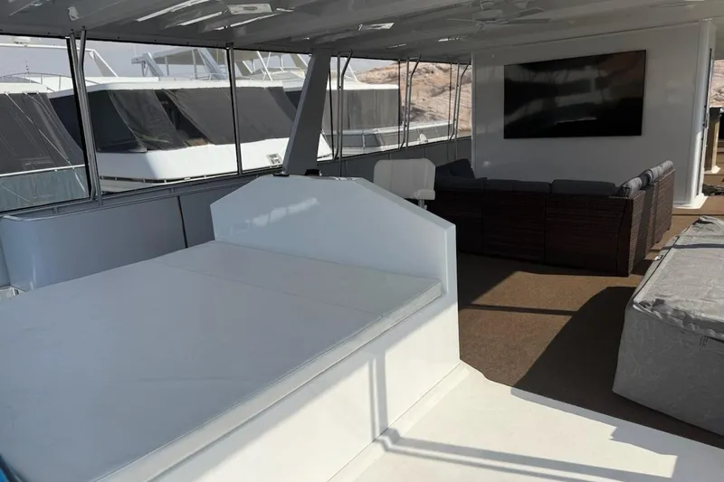 Slide: The Image of Luxurious 2025 Sumerset Relentless yacht interior with spacious seating and modern amenities. - 4