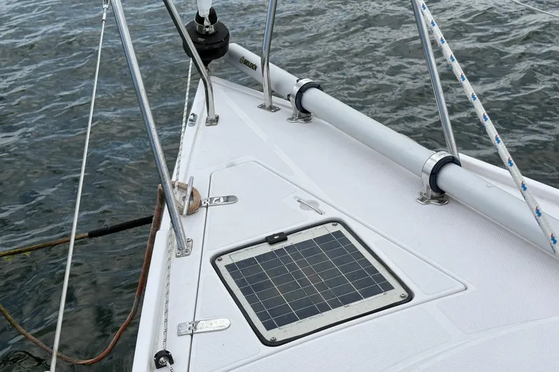 Slide: The Image of 2018 Catalina 275 Sport sailboat deck with solar panel - 14