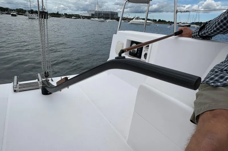 Slide: The Image of 2018 Catalina 275 Sport sailboat cockpit with carbon fiber tiller - 16