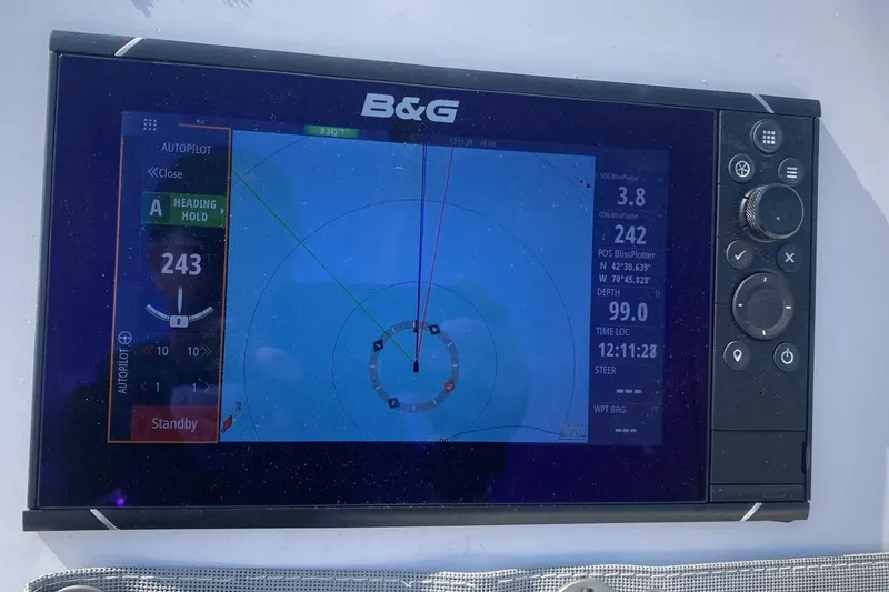 Slide: The Image of B&G navigation display on 2018 Catalina 275 Sport, showing autopilot and heading information. - 20