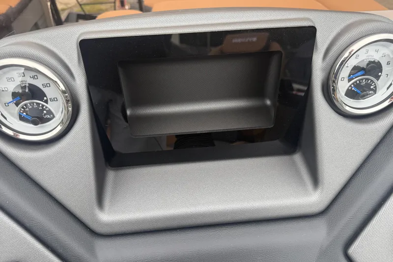 Slide: The Image of Dashboard of 2026 Sylvan L-3 DLZ DH with speedometer and fuel gauge. - 16