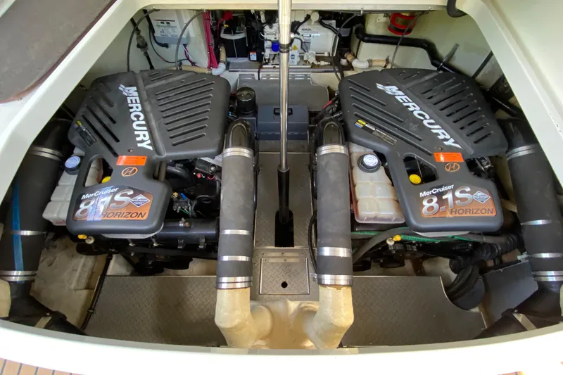 Slide: The Image of Engine compartment of a 2004 Formula 37 PC with twin Mercury MerCruiser 8.1S Horizon engines. - 34