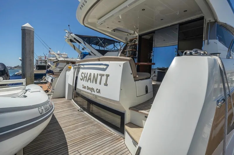 Slide: The Image of Luxury 2015 Prestige 500FB yacht "Shanti" docked in San Diego, California. - 11