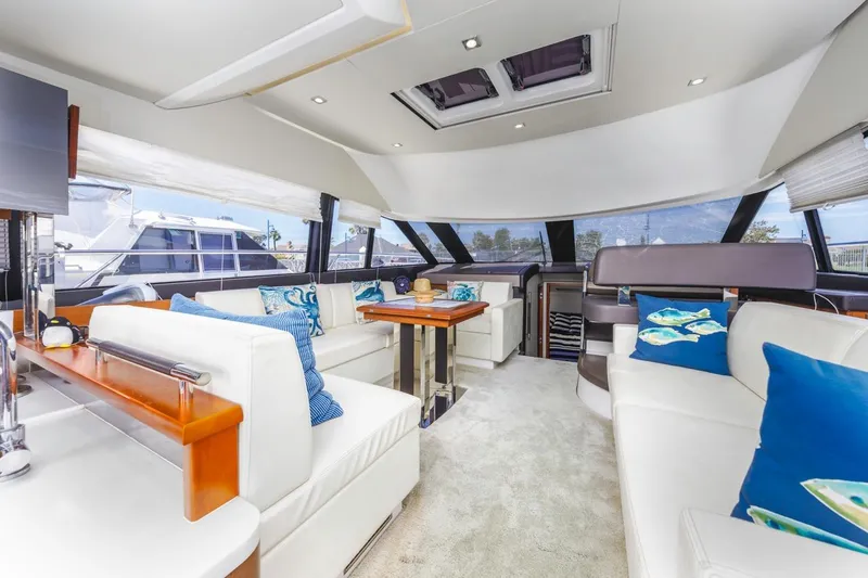 Slide: The Image of Luxurious interior of 2015 Prestige 500FB yacht with elegant seating and decor. - 33