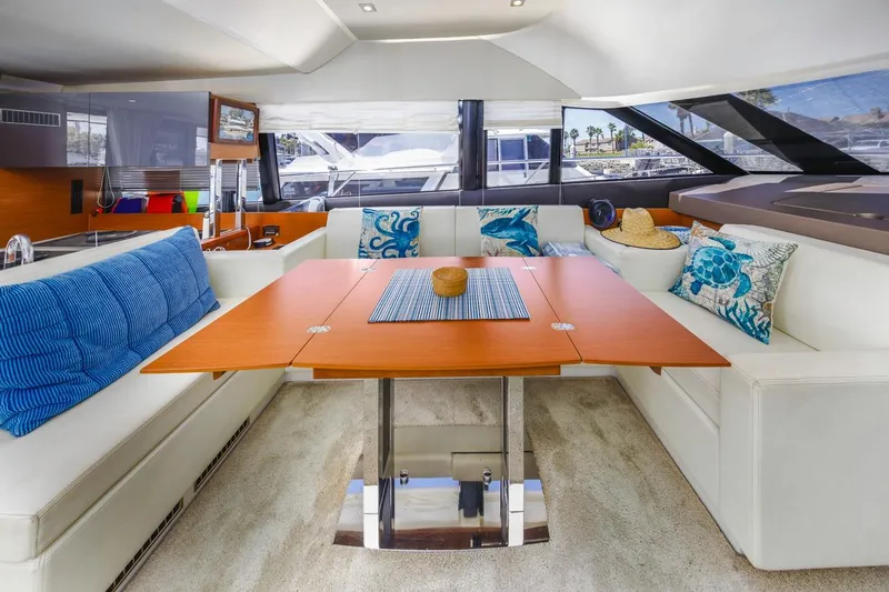 Slide: The Image of Luxurious interior of 2015 Prestige 500FB yacht with elegant seating and decor. - 34