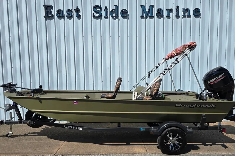 Slide: The Image of 2022 Lowe Roughneck RX1860 Rambler boat at East Side Marine dealership. - 11