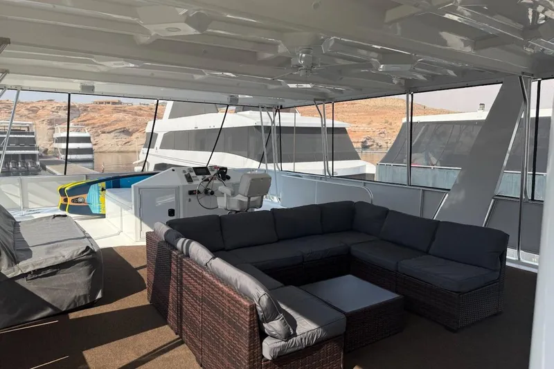 Slide: The Image of Luxurious 2025 Sumerset Excellence yacht interior with spacious seating and modern helm. - 5