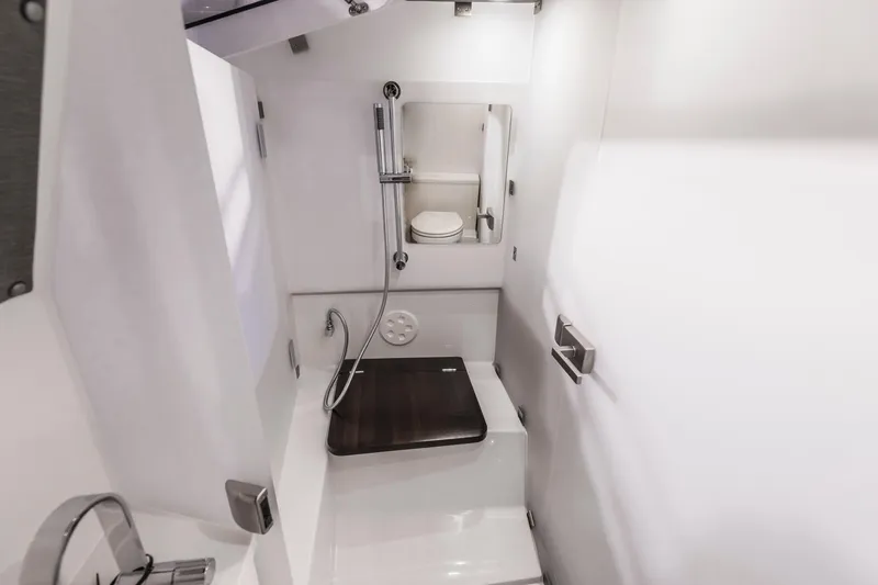 Slide: The Image of 2025 Axopar 37XC CROSS CABIN BRABUS Trim interior bathroom with modern fixtures. - 9
