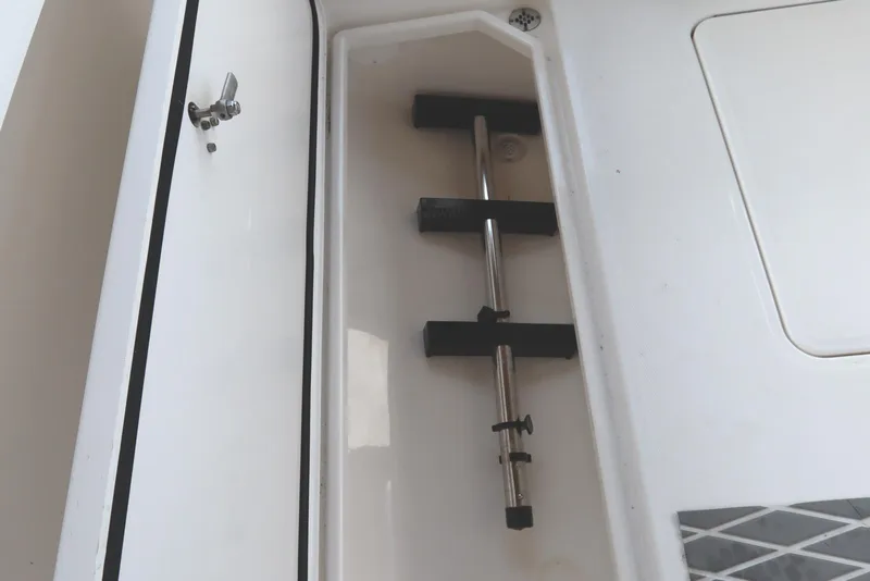 Slide: The Image of Control panel and speaker on 2024 Albemarle 30 Express boat interior. - 43