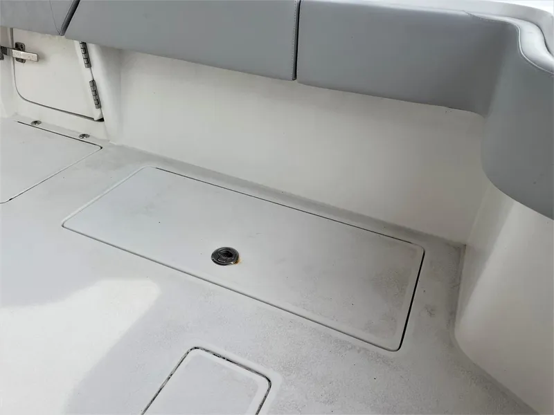 Slide: The Image of 2020 Front Runner 39 Center Console boat interior with storage compartment. - 46
