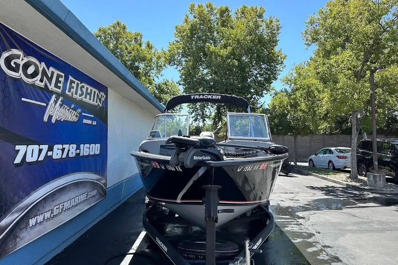 Slide: The Image of 2018 Tracker Targa V-19 Combo boat at Gone Fishin' Marine dealership. - 2