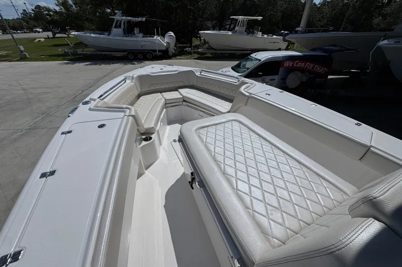 Slide: The Image of 2026 Blazer 2800 Makaira boat with luxurious seating and sleek design. - 21