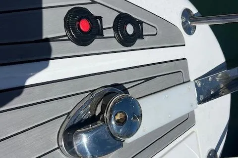 Slide: The Image of Deck of 2024 Bracewell 25 boat with cleat and control buttons. - 19