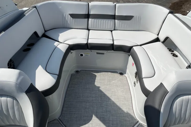 Slide: The Image of 2026 Crownline 270 SS boat interior with luxurious seating and modern design. - 14