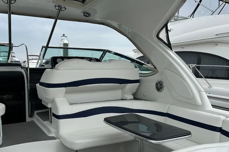 Slide: The Image of 2016 Formula 40 Cruiser interior with white seating and sleek design. - 11