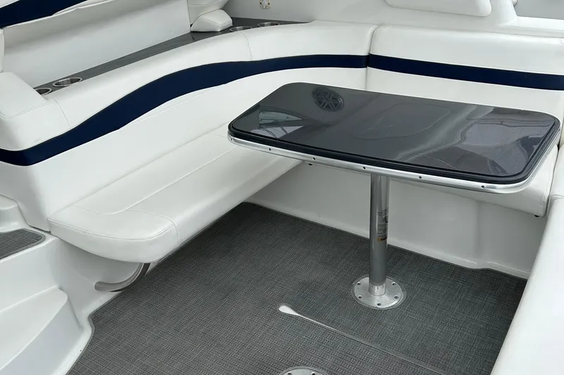 Slide: The Image of 2016 Formula 40 Cruiser interior with sleek seating and modern table design. - 13