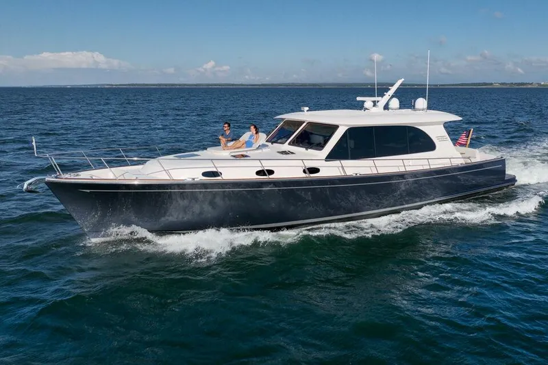 The Image of Eastbay EB60 yacht cruising on open water, 2023 model. - 0