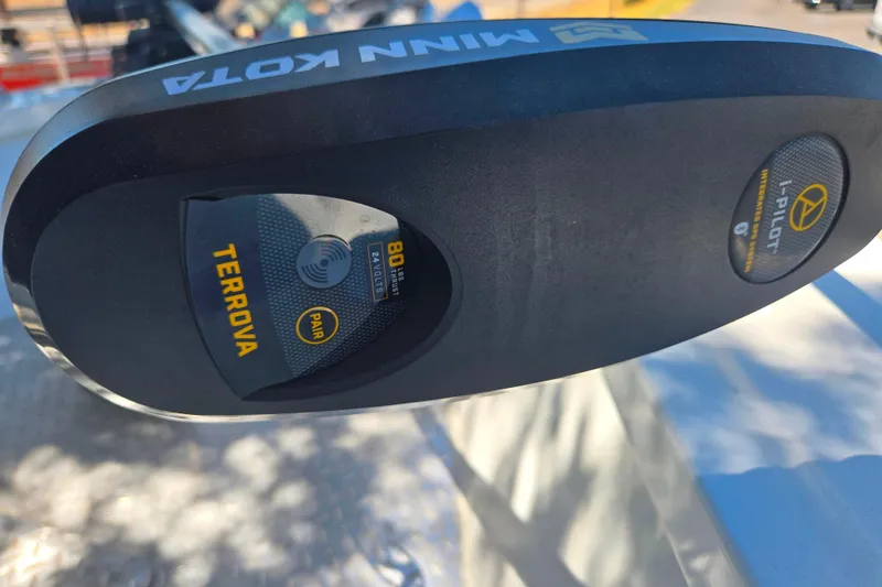 Slide: The Image of Minn Kota Terrova trolling motor on 2021 Raider 210.Explorer boat. - 22