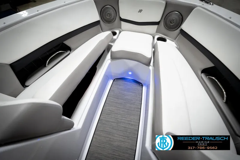 Slide: The Image of Interior of 2020 Four Winns H210 boat with sleek seating and modern design. - 26