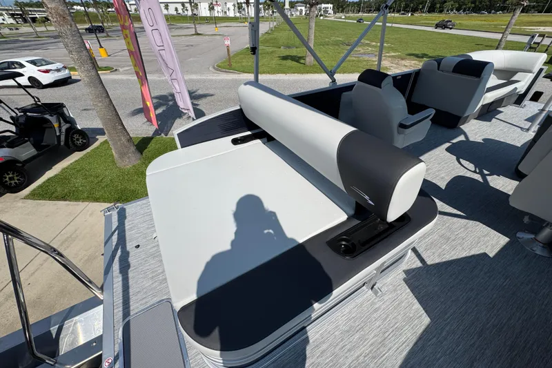 Slide: The Image of 2026 Bennington 22 SSB boat interior with modern seating and sleek design. - 33