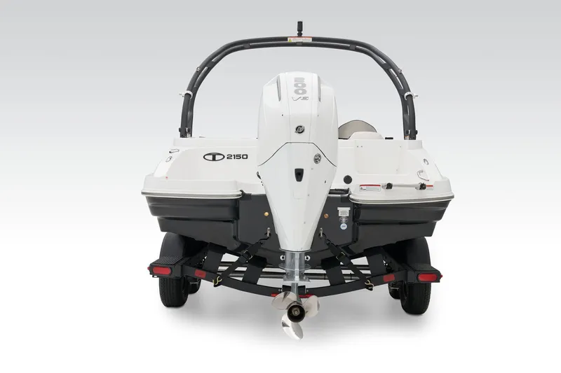 Slide: The Image of Manufacturer Provided Image: 2025 Tahoe 2150 boat, rear view, on trailer, white background. - 35