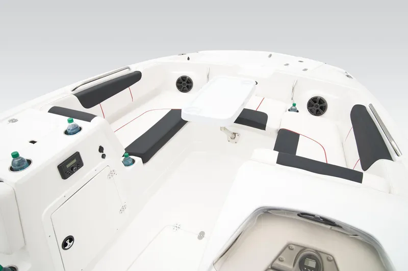 Slide: The Image of Manufacturer Provided Image: 2025 Tahoe 2150 boat interior with seating and table, featuring modern design and amenities. - 48