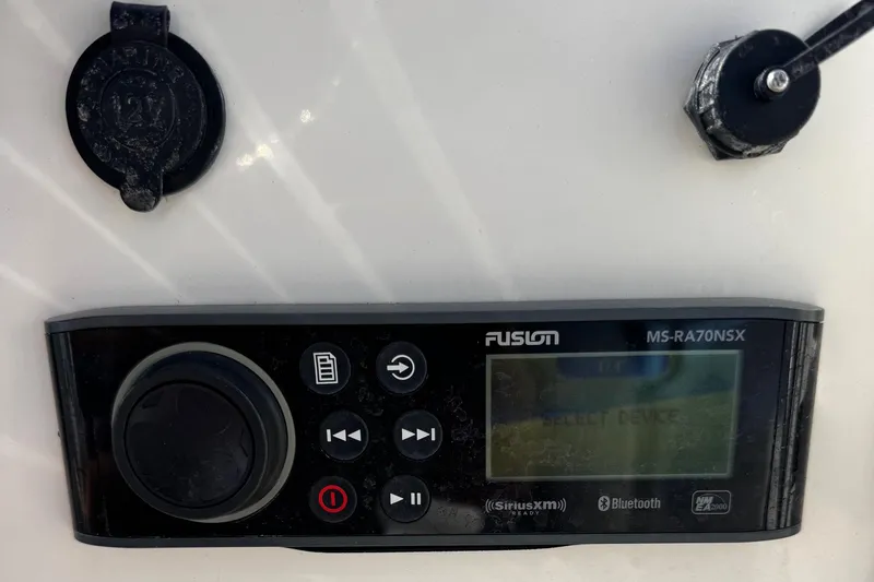Slide: The Image of 2023 Key West 203 DFS boat stereo system, Fusion MS-RA70NSX, with Bluetooth and SiriusXM features. - 12