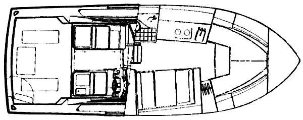 Slide: The Image of Floor plan of a 1997 Wellcraft 330 Coastal boat, showcasing interior layout and design. - 30