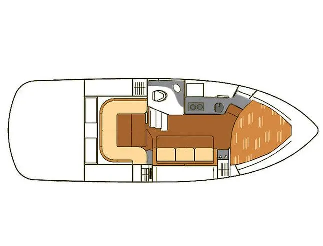 Slide: The Image of Manufacturer Provided Image: 2015 Rinker 340 Express Cruiser interior layout diagram. - 16