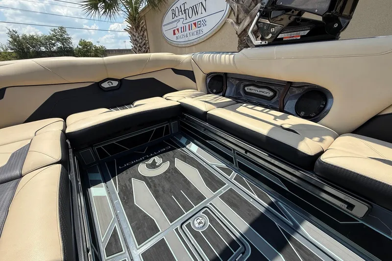 Slide: The Image of Luxurious interior of 2022 Centurion Ri245 boat with plush seating and stylish flooring. - 15