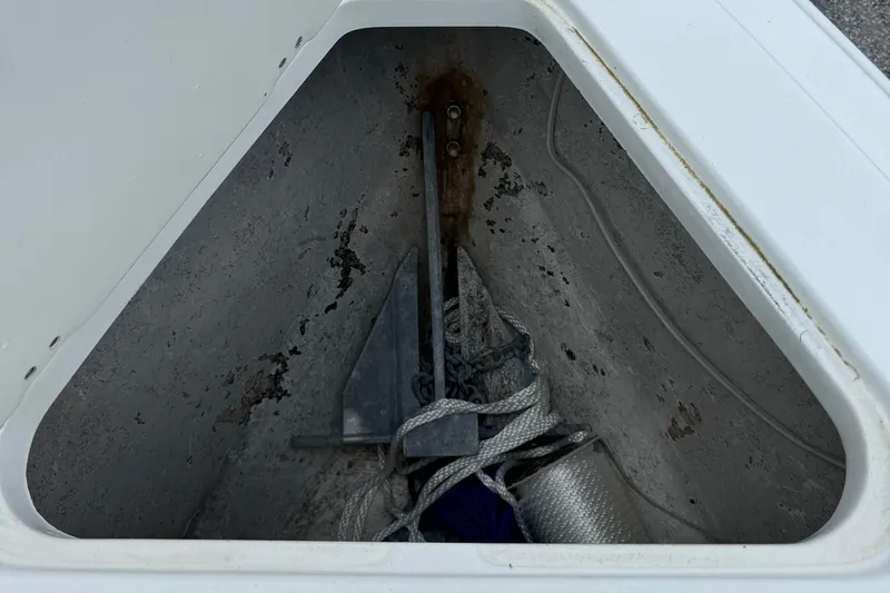 Slide: The Image of Anchor storage compartment on a 2015 Glasstream 280 ZS boat. - 29