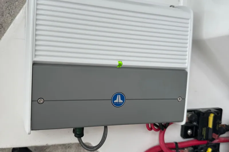 Slide: The Image of JL Audio equipment installed on a 2015 Glasstream 280 ZS boat. - 38