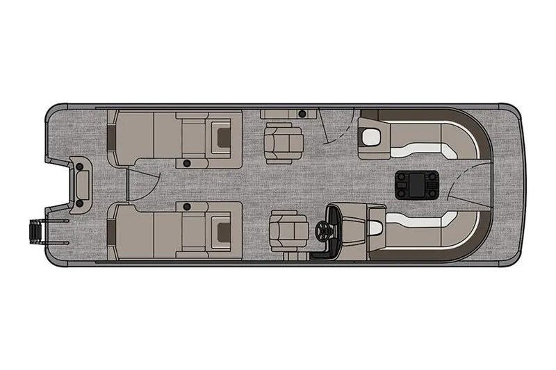 Slide: The Image of Manufacturer Provided Image: 2023 Tahoe Pontoon Cascade Rear Lounger floor plan, top view. - 6