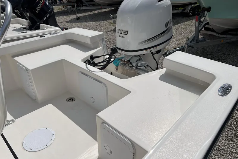 Slide: The Image of 2026 May-Craft 192 boat with Yamaha 115 outboard motor, rear deck view. - 8