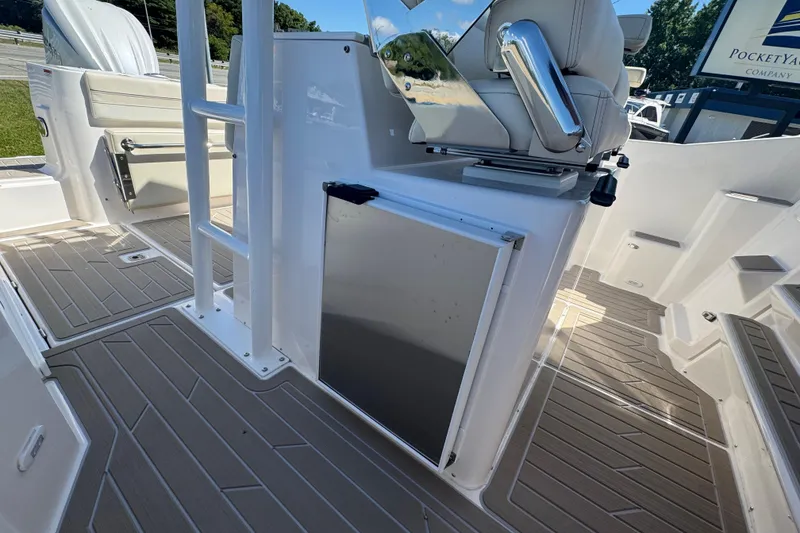 Slide: The Image of 2026 Solara S-250 CW boat interior with seating and storage compartments. - 19