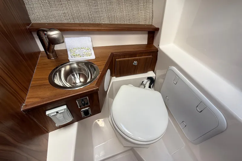 Slide: The Image of 2026 Solara S-250 C bathroom with wooden accents, stainless steel sink, and modern fixtures. - 11