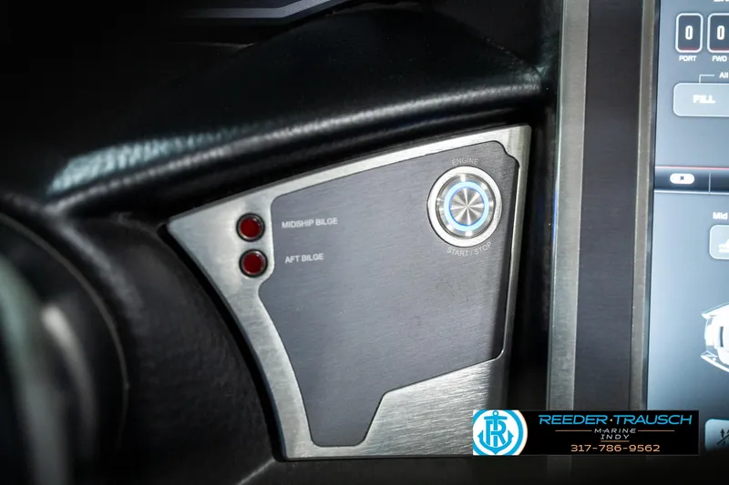Slide: The Image of Control panel of 2025 MasterCraft X24 boat with sleek design and modern interface. - 43