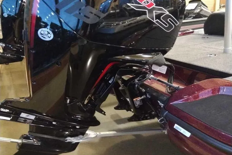 Slide: The Image of 2025 Nitro Z17 boat with powerful outboard motor, sleek design. - 97