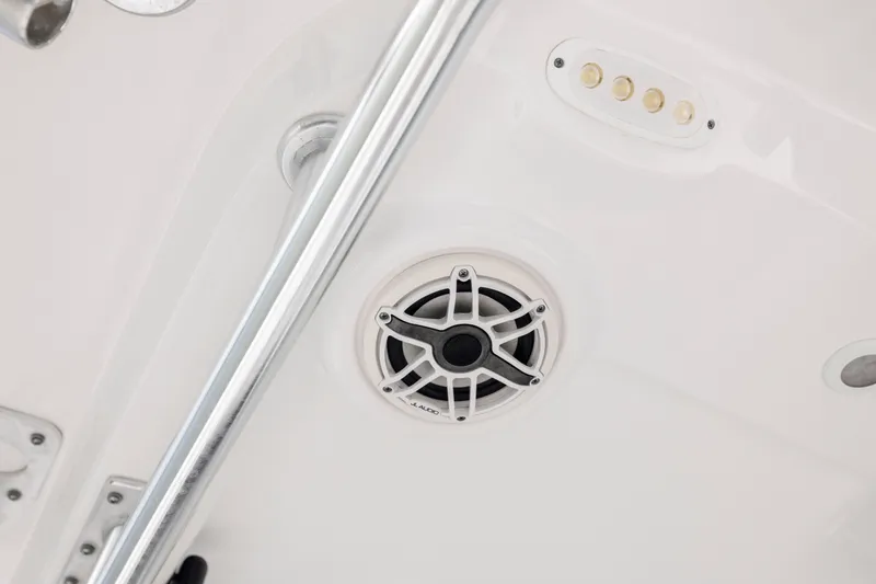 Slide: The Image of 2020 Sportsman Masters 267OE Bay Boat interior with speaker and LED lights. - 23